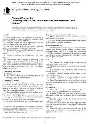 Standardpraxis für das Sammeln benthischer Makrowirbelloser mit dem Petersen-Greifprobennehmer