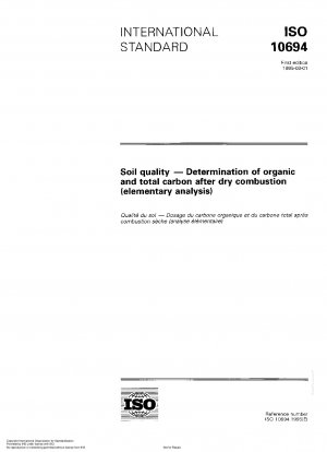 Bodenqualität – Bestimmung von organischem und Gesamtkohlenstoff nach trockener Verbrennung (Elementaranalyse)