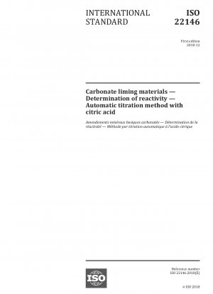 Karbonathaltige Kalkmittel – Bestimmung der Reaktivität – Automatische Titrationsmethode mit Zitronensäure