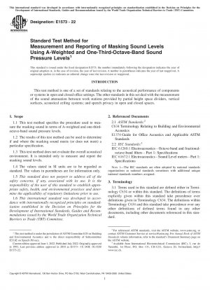 Standardtestmethode zur Messung und Meldung von Maskierungsschallpegeln unter Verwendung von A-bewerteten und Terzband-Schalldruckpegeln