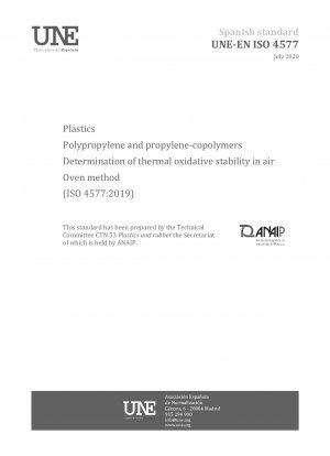 Kunststoffe – Polypropylen und Propylen-Copolymere – Bestimmung der thermischen Oxidationsstabilität an Luft – Ofenverfahren (ISO 4577:2019)