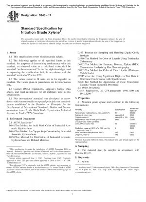 Standardspezifikation für Xylol in Nitrierungsqualität