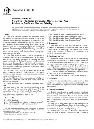 Standardhandbuch für die Reinigung von Außenmaßsteinen, vertikalen und horizontalen Oberflächen, neu oder vorhanden