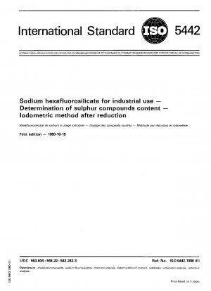 Natriumhexafluorsilikat für industrielle Zwecke; Bestimmung des Gehalts an Schwefelverbindungen; Iodometrische Methode nach Reduktion