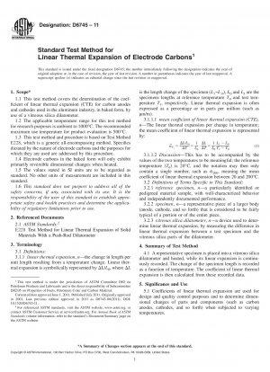 Standardtestmethode für die lineare Wärmeausdehnung von Elektrodenkohlenstoffen