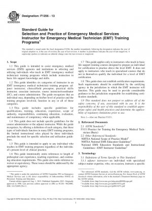 Standardhandbuch für die Auswahl und Praxis von Ausbildern für Rettungsdienste für Rettungssanitäter lpar;EMTrpar; Trainingsprogramme
