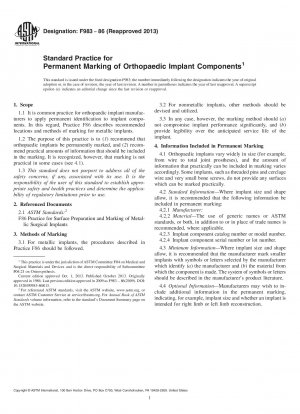 Standardpraxis für die dauerhafte Kennzeichnung orthopädischer Implantatkomponenten