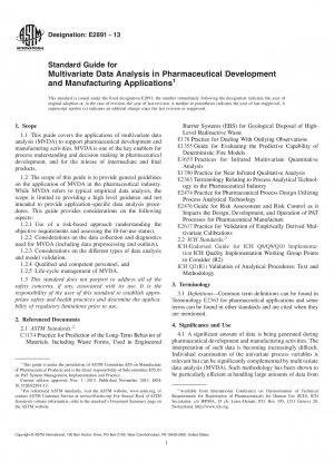 Standardhandbuch für multivariate Datenanalyse in pharmazeutischen Entwicklungs- und Fertigungsanwendungen