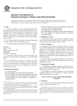 Standardtestmethoden für die chemische Analyse von basischem Bleisilicochromat