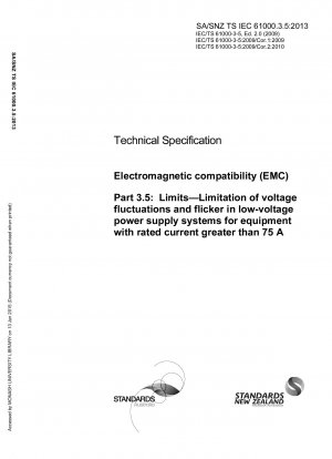 Elektromagnetische Verträglichkeit (EMV) Teil 3.5: Grenzwerte – Begrenzung von Spannungsschwankungen und Flicker in Niederspannungs-Stromversorgungssystemen für Geräte mit einem Nennstrom von mehr als 75 A