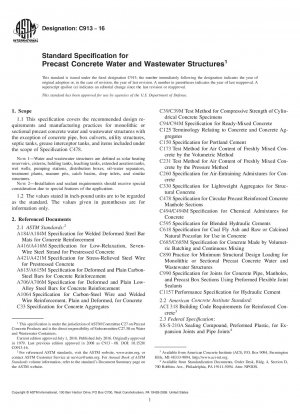 Standardspezifikation für vorgefertigte Betonwasser- und Abwasserstrukturen