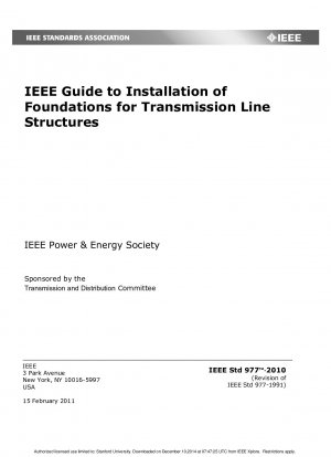 IEEE-Leitfaden zur Installation von Fundamenten für Übertragungsleitungsstrukturen