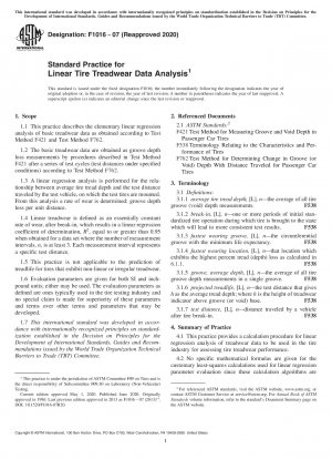 Standardpraxis für die lineare Analyse von Reifenlaufflächenverschleißdaten