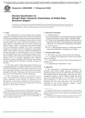 Standardspezifikation für die Ultraschalluntersuchung mit geradem Strahl von Strukturformen aus gewalztem Stahl