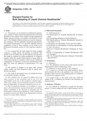 Standardpraxis für die Massenprobenahme von flüssigem Uranhexafluorid