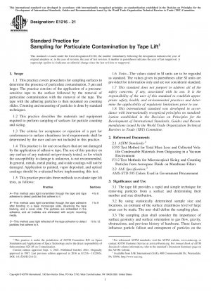 Standardpraxis für die Probenahme auf Partikelkontamination durch Bandabhebung