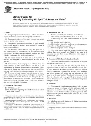 Standardhandbuch zur visuellen Schätzung der Dicke von Ölverschmutzungen auf Wasser