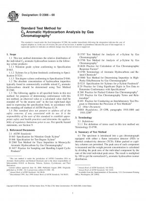 Standardtestmethode für die Analyse aromatischer C8-Kohlenwasserstoffe mittels Gaschromatographie