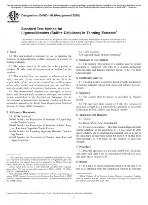 Standardtestmethode für Lignosulfonate (Sulfitzellulose) in Gerbextrakten