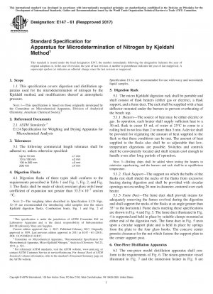 Standardspezifikation für Geräte zur Mikrobestimmung von Stickstoff nach der Kjeldahl-Methode