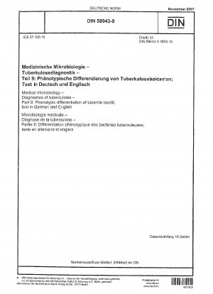 Medizinische Mikrobiologie - Tuberkulosediagnostik - Teil 9: Phänotypische Differenzierung von Tuberkelbakterien; Text in Deutsch und Englisch