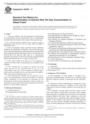 Standardtestmethode zur Bestimmung der Konzentration des Farbstoffs Solvent Red 164 in Dieselkraftstoffen