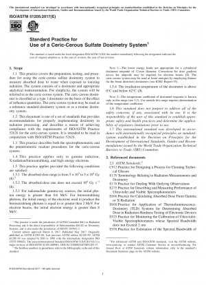Standardpraxis für die Verwendung eines Cer-Cer-Sulfat-Dosimetriesystems