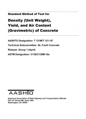 Standardmethode zur Prüfung der Dichte (Einheitsgewicht), der Ausbeute und des Luftgehalts (gravimetrisch) von Beton