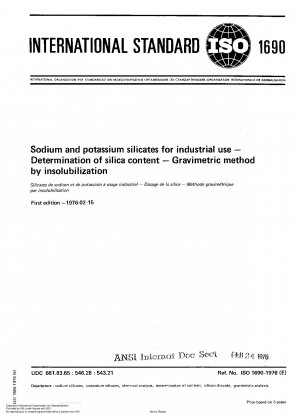 Natrium- und Kaliumsilikate für industrielle Zwecke; Bestimmung des Kieselsäuregehalts; Gravimetrische Methode durch Insolubilisierung