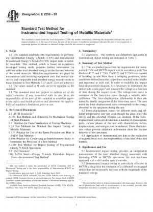 Standardprüfverfahren für die instrumentierte Schlagprüfung metallischer Werkstoffe