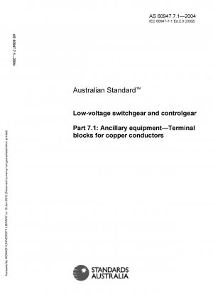Niederspannungs-Schaltanlagen und -Schaltgeräte - Zusatzgeräte - Reihenklemmen für Kupferleiter