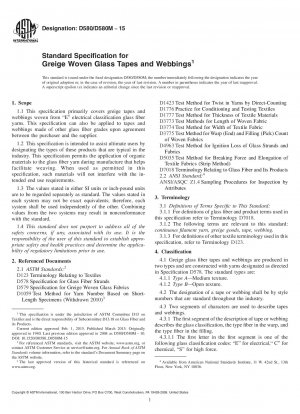 Standardspezifikation für Greige-Glasgewebebänder und -Gurtbänder