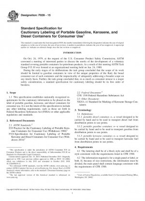 Standardspezifikation für die Warnkennzeichnung von tragbaren Benzin-, Kerosin- und Dieselbehältern für den Verbrauchergebrauch