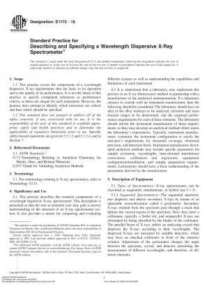 Standardpraxis zur Beschreibung und Spezifikation eines wellenlängendispersiven Röntgenspektrometers