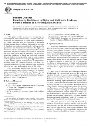 Standardhandbuch zur Herstellung von Vertrauen in forensische Ergebnisse digitaler und multimedialer Beweise durch Fehlerminderungsanalyse