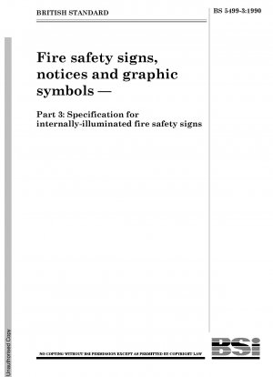 Brandschutzschilder, Hinweise und grafische Symbole – Teil 3: Spezifikation für innenbeleuchtete Brandschutzschilder