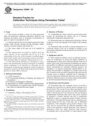Standardpraxis für Kalibriertechniken unter Verwendung von Permeationsröhrchen