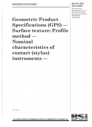 Geometrische Produktspezifikationen (GPS) – Oberflächentextur: Profilmethode – Nominelle Eigenschaften von Kontaktinstrumenten (Stiftinstrumenten) –