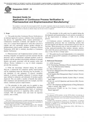 Standardhandbuch für die Anwendung der kontinuierlichen Prozessverifizierung in der pharmazeutischen und biopharmazeutischen Herstellung