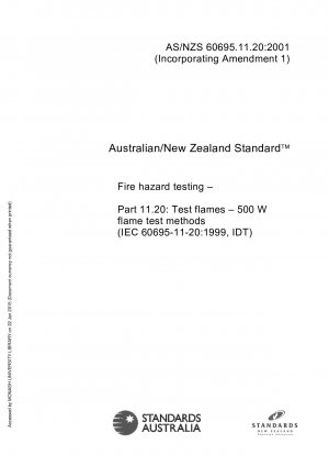 Prüfung der Brandgefahr – Teil 11.20: Testflammen – 500-W-Flammentestmethoden