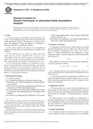 Standardpraktiken für allgemeine Techniken der quantitativen Analyse im ultravioletten und sichtbaren Bereich
