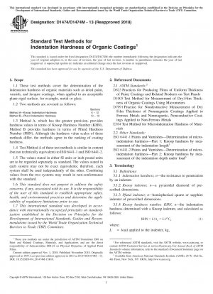 Standardtestmethoden für die Eindruckhärte organischer Beschichtungen