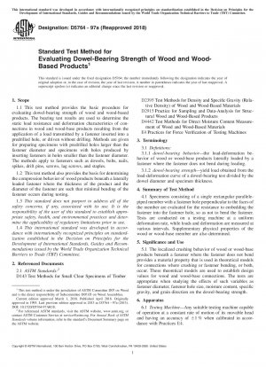 Standardprüfverfahren zur Bewertung der Dübeltragfähigkeit von Holz und Holzprodukten