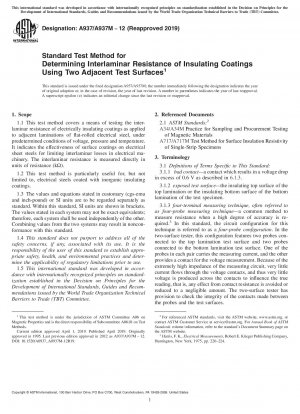 Standardtestverfahren zur Bestimmung des interlaminaren Widerstands isolierender Beschichtungen unter Verwendung zweier benachbarter Testoberflächen