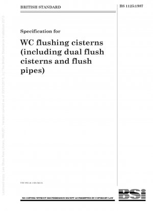 Spezifikation für WC-Spülkästen (einschließlich Doppelspülkästen und Spülrohre)