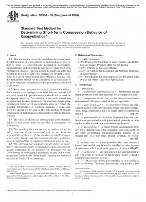 Standardtestverfahren zur Bestimmung des kurzfristigen Kompressionsverhaltens von Geokunststoffen