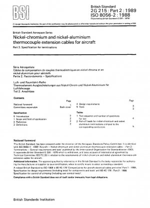 Nickel-Chrom- und Nickel-Aluminium-Thermoelement-Verlängerungskabel für Flugzeuge – Spezifikation für Anschlüsse