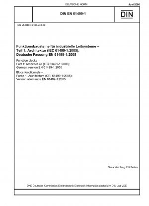 Funktionsblöcke - Teil 1: Architektur (IEC 61499-1:2005); Deutsche Fassung EN 61499-1:2005