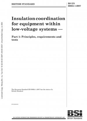 Isolationskoordination für Geräte in Niederspannungssystemen – Grundsätze, Anforderungen und Prüfungen