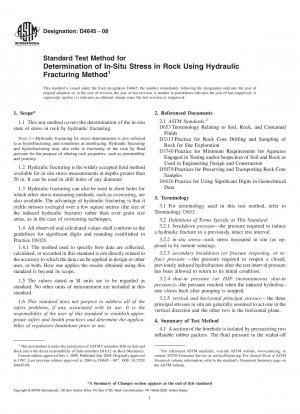 Standardtestmethode zur Bestimmung der In-situ-Spannung im Gestein mithilfe der hydraulischen Frakturierungsmethode